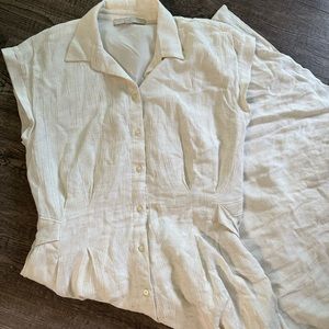 LOFT Summer Button Up Shirt MIDI Dress